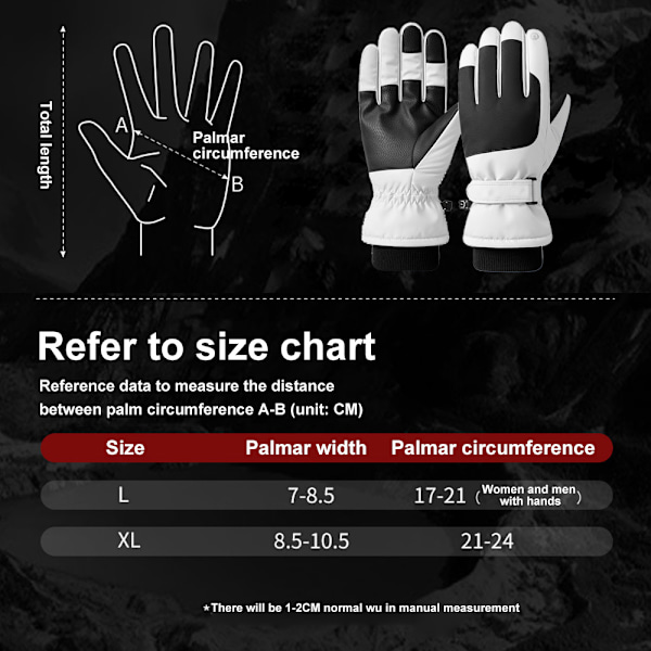 Vinter Skidhandskar, Vattentäta Pekskärm Snowboardhandskar, Varma Handskar för Skidåkning Löpning Cykling