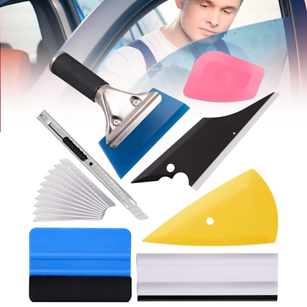 Triangel Go Hörnskrapa För Vinylfoliering, 19-Delars Set Med Bilfolieringsverktyg Med Ppf Vinylinstallationsfunktioner, Perfekt För Bubblor-Fri,