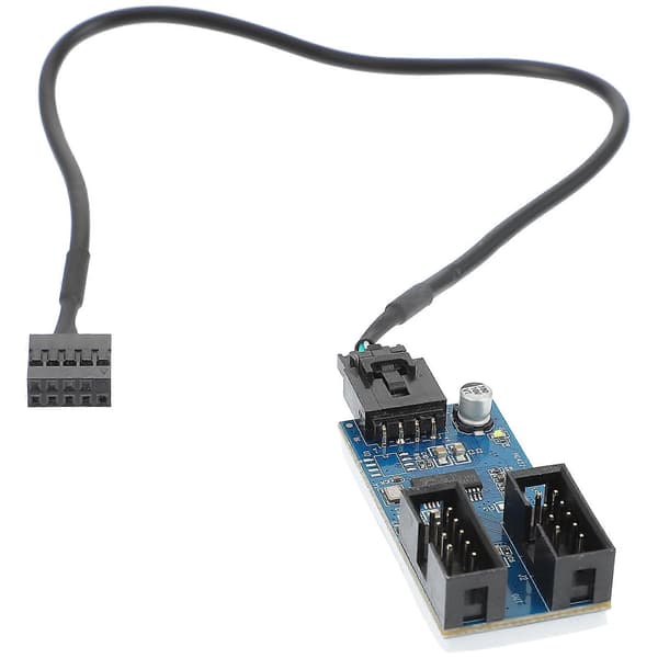 USB Header Forlænger Hub Port Multiplier USB 2.0 9-pin 1 til 2 Hub Splitter