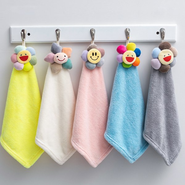 Söta handdukar badrumshanddukar med hängslinga barnhandduk