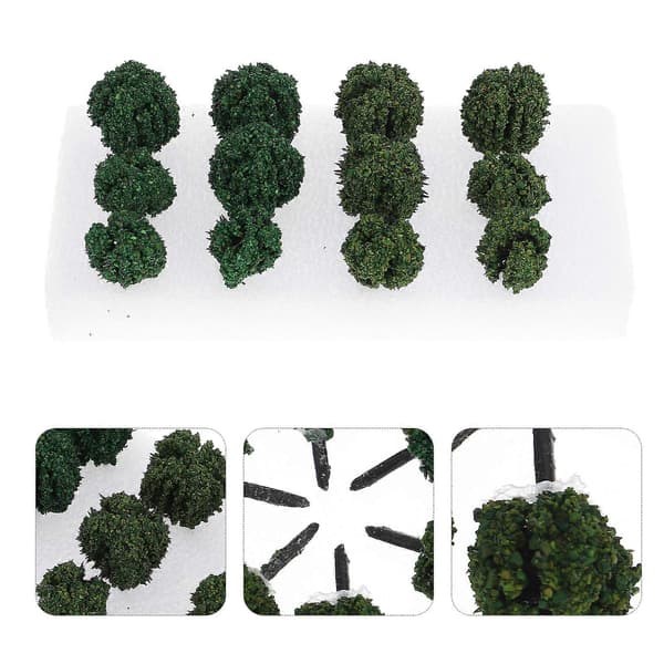 1 æske kunstige buskmodeller, miniature vegetation, sandbordsornamenter