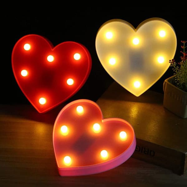 1 stk LED nattlys, hjerteformet og delikat nattlys, barn