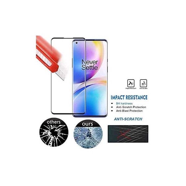 OnePlus 8 Härdat Glas 3D 0.26mm 9H Fullframe Transparent