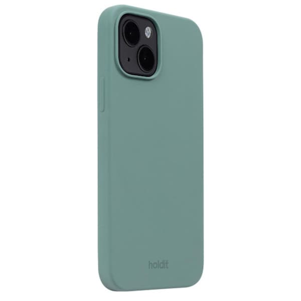 held iPhone 15 Mobilskal Silikon Mossgrön
