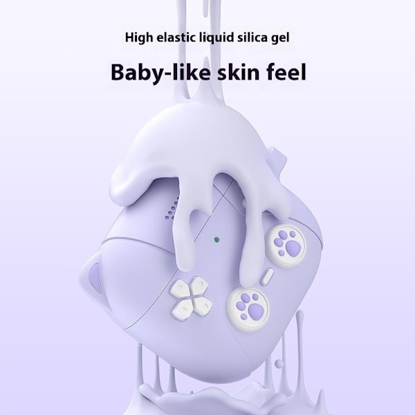 SKALO AirPods 4 Cute Cat Controller Fodral - Lila Lila