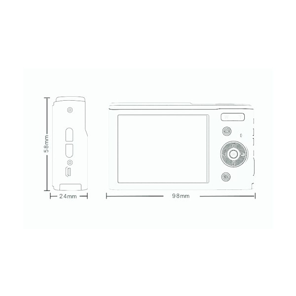 INF Digitalkamera 1080P 48 Megapixel 16x zoom Silver