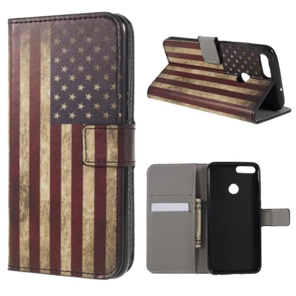 Plånboksfodral Huawei P Smart (2018) - Flagga USA