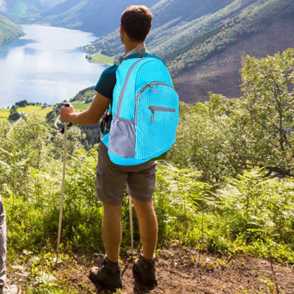 Unisex Utomhus Multifunktionell Vikbar Laptop Ryggsäck Rese Dubbel Axelväska