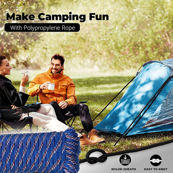 Lättviktsflätad rep för allround användning, fallskärmsrep för tält, campingparacord, 4mm*30m