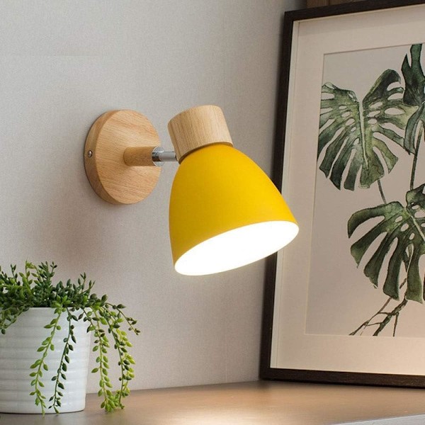 Vägglampa i metall och trä med stark textur, lätt att rengöra, dekorativ nordisk design för ditt kök, hall, matsal, sovrum, café, bar, klubb