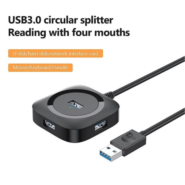 Splitter Hub Plug Play Högeffektiv Känslig Respons Dataöverföringsfunktion Expansion 4-Port USB 3.0 USB Hub Expander Hemmabruk