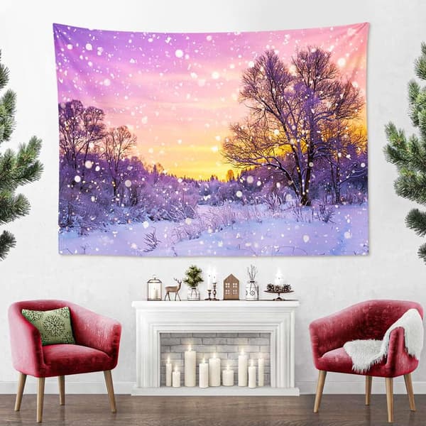 1 kpl 150 x 130 cm (lumimaisema) seinävaate huoneen sisustusteipit