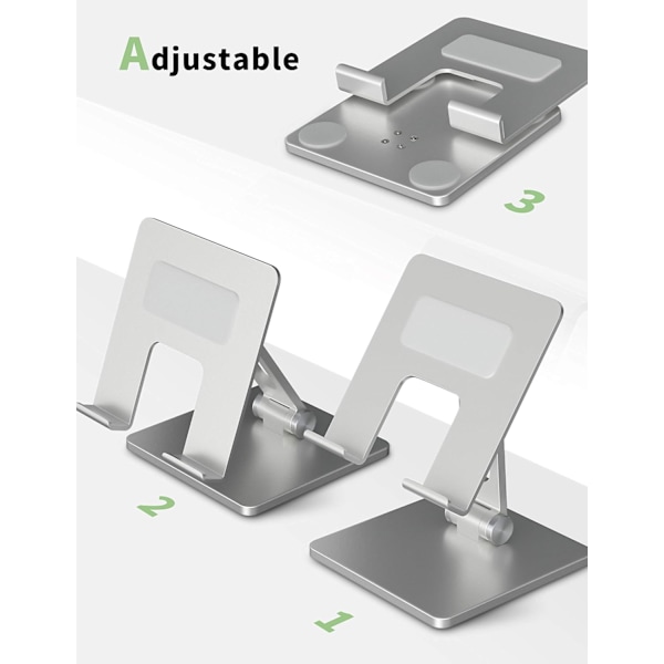 Justerbart surfplattestativ för 7-13,3 tums enheter, aluminiumlegeringskonstruktion, universellt stöd för flera märken, ergonomisk inställning och kylning