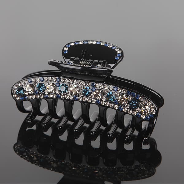 Rhinestone hårklemme - Gråblå, Delikat design, Hårklemme