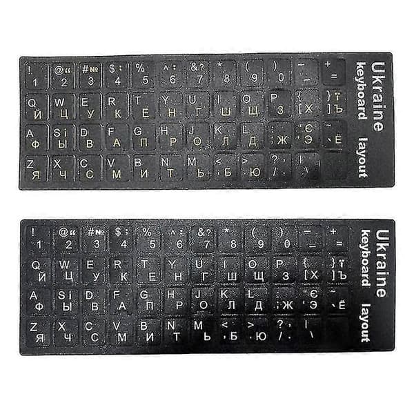 Ukrainsk sprog Ukrainsk tastaturmærkat Holdbart alfabet sort