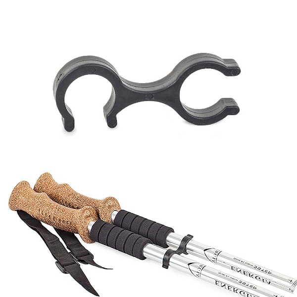 2-Pack - Spänne till Gåstavar / Vandringsstavar - Para ihop Svart