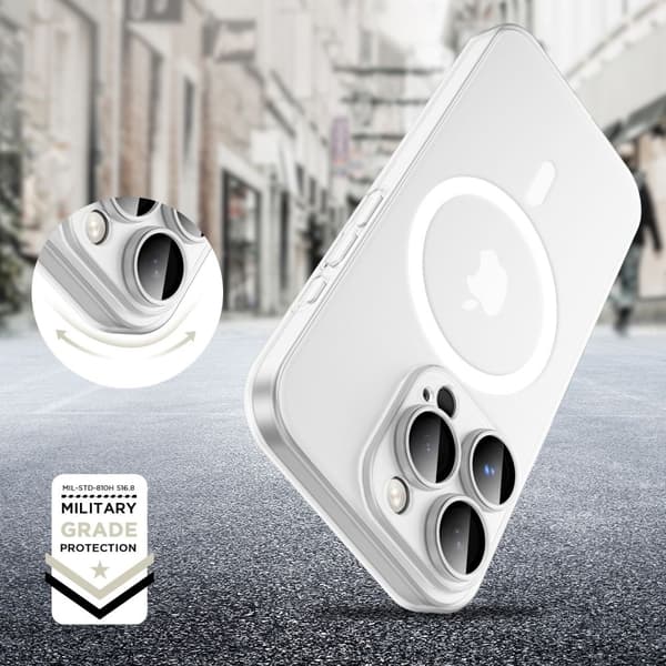 Tech-Protect iPhone 16 Pro-deksel MagSafe MagSlim Matt Hvit