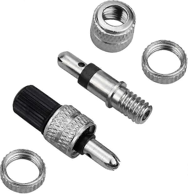 16-delars cykelventil Dunlop komplett set, adapter cykelventil + muttrar + ventil