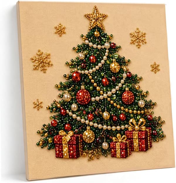Juleperle- og diamantmalingssett, DIY-perlekunstsett for voksne—Juletre ChristmasTree