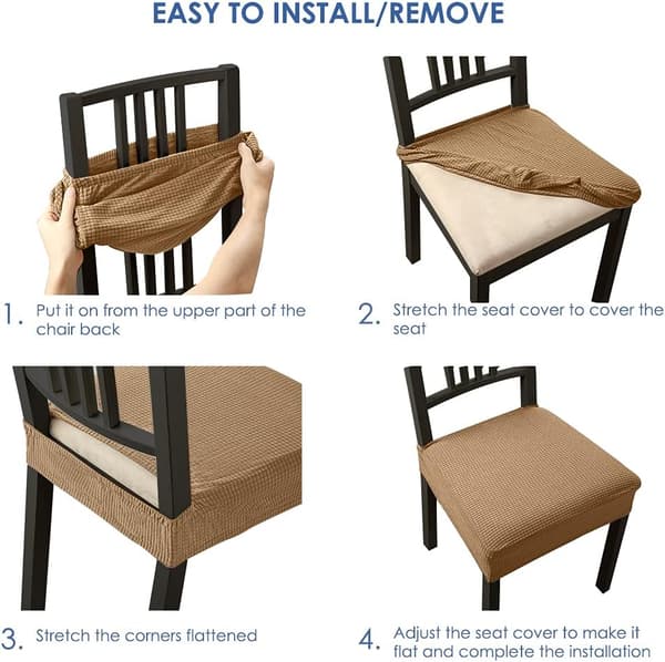 4 Sæt Stolebetræk Spisebord Slipcovers til Universal Pasform - Spande