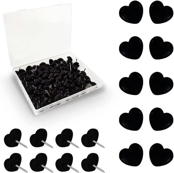 100 stk. Push Pins, Veggpush Pins, Plast- og Stålspiss Push Pins