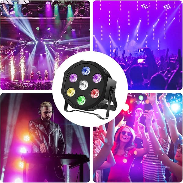 7 RGBW LED Par, UKing LED Scenelys med 7 Kanal DMX/Auto/Lydstyring