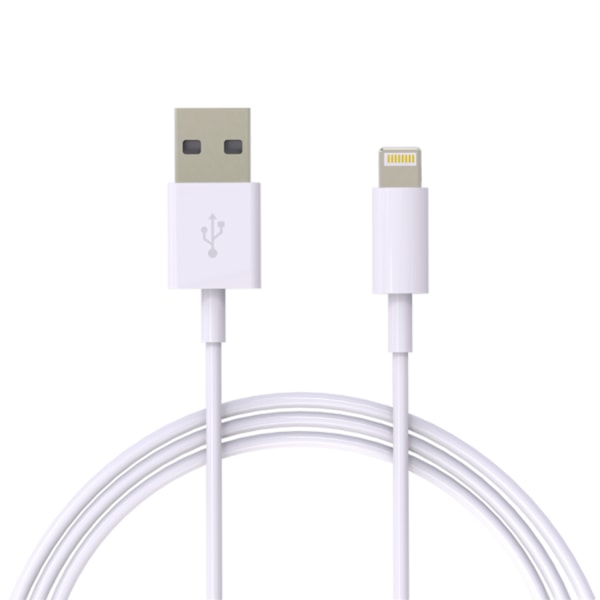 2M Lightning Snabb Laddare Kabel Till iPhone Vit iOS14 2-Pack