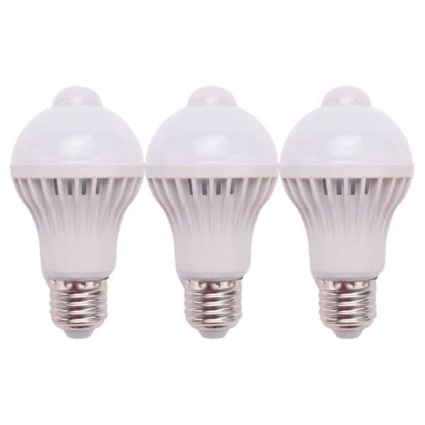 3X E27 LED-lampa med rörelsesensor, LED PIR Rörelsesensorlampa Globlampa, 5W