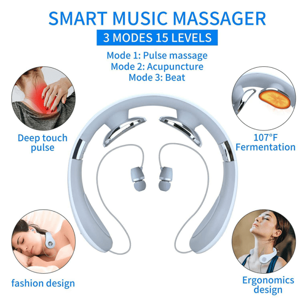 Multifunktionell axelnackmassagerinstrument U-form Smart