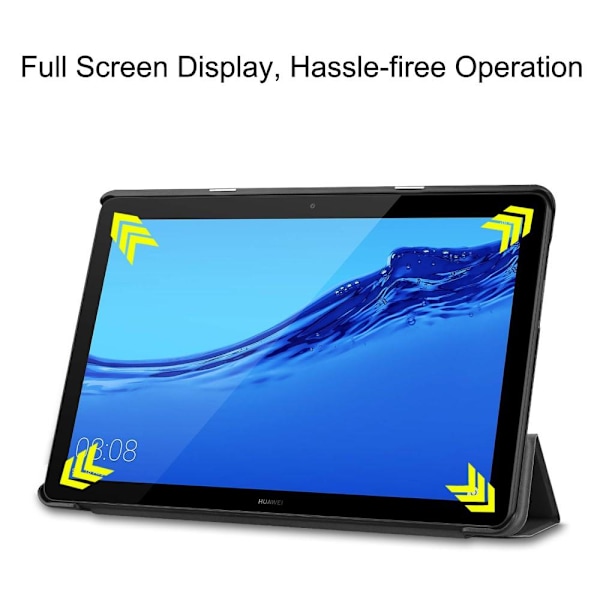 Huawei MediaPad T5 10 - Tri-Fold Fodral - Svart Black Svart
