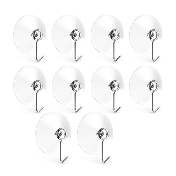 20 Stycken Plast Sugkoppar med Krokar, Storlek 40mm