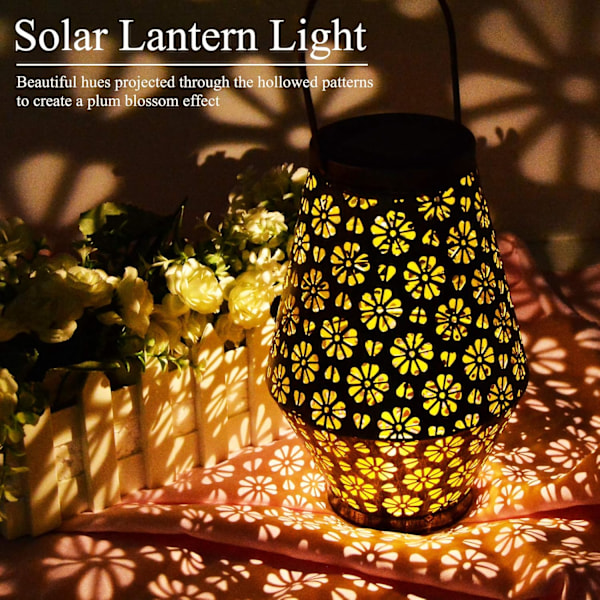 Solarlampor Utomhus Med Modern Design, Metallskal ABS Plastlykta För Uteplatsdekor, Soldriven Automatisk Funktion Hängande Gårdsdekor (2 Lägen