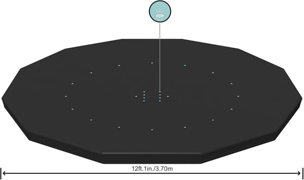 4-säsongsöverdrag för rund ovanjordpool, diameter 366 cm