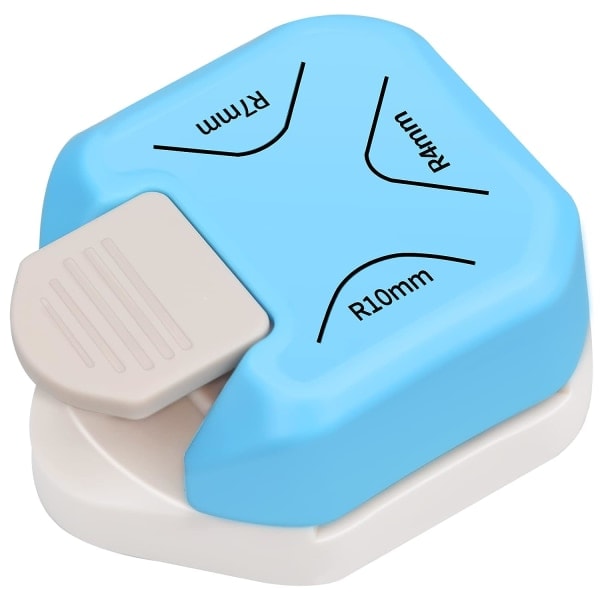 Hörnstans i 1 för papper, R 4/7/10 mm metall och plast majs