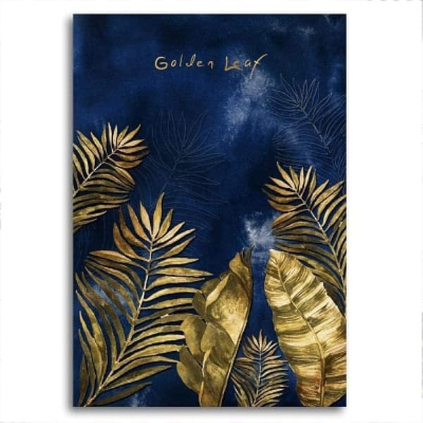 60x80cm×3stk Nordisk Lyx Marinblå Guld Abstrakt Textur Canvas