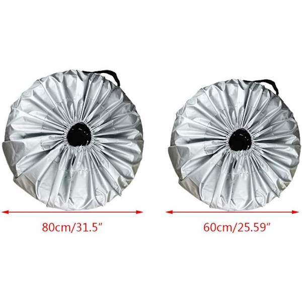 4 Säsong 65×37cm Däckskydd Fodral Däckskydd Förvaringsväskor Bil Silver