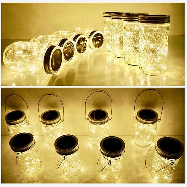 Yang energi mason jar lys led kobbertråd lysslynge stjerne fe