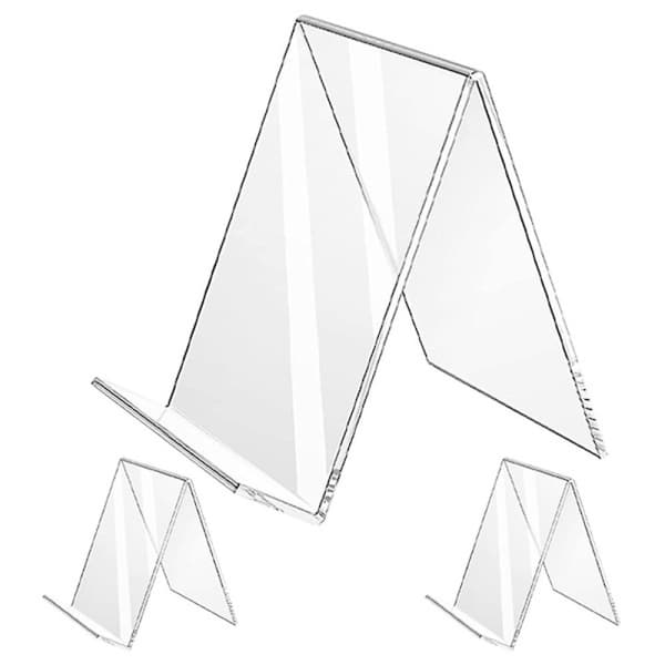 3 stk Akryl Bokstativ Transparent Bokholder Bokoppbevaring Stativ
