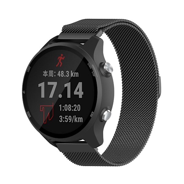 Armband Milanese till Garmin Forerunner 245 / 245 Music - Svart