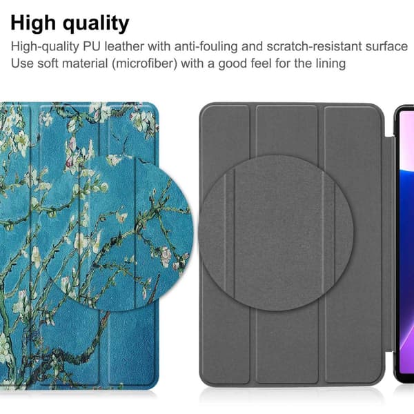 Tab M10 Plus, 3. gen, Etui, Trefold, Kirsebærblomster