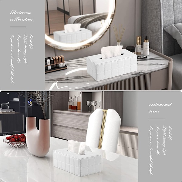 Elegant Servetthållare, Högkvalitativ Rektangulär Tissue Box Omslag i Läder för Hemmakontor Bil Dekoration, Unik Och Färgglad Design Säkerställer