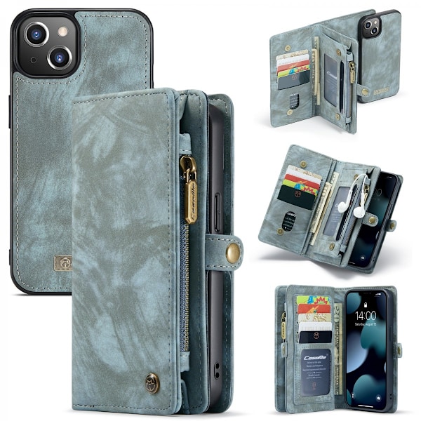 CaseMe Multi-Slot 2 i 1 Plånboksfodral iPhone 13 Mini Blå
