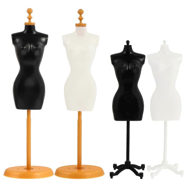 4 stk. Mini Dukke Kjole Støtte Mannequin Model Stativ Tilbehør (Blandet Stil)