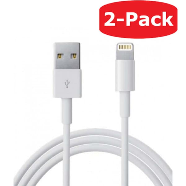 2-pakke højkvalitets hurtig Lightning-kabel iPhone 1M hvid