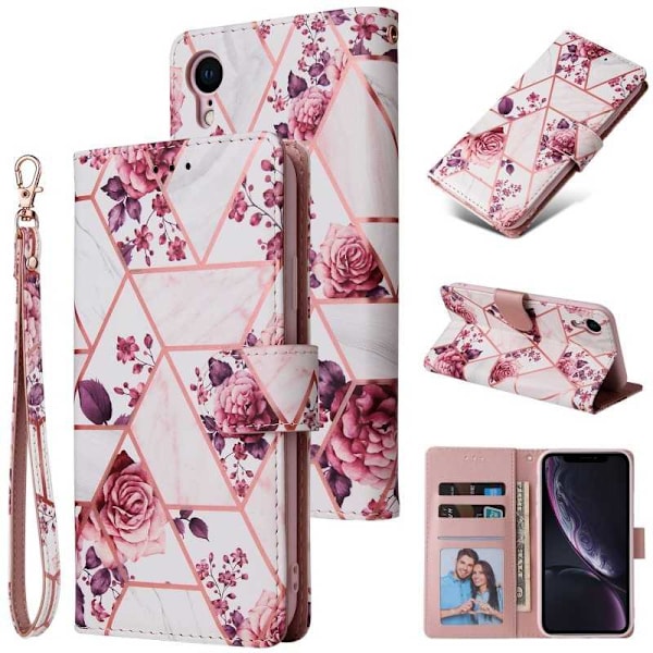 iPhone XR Trendigt Plånboksfodral Sparkle 4-FACK Rosa