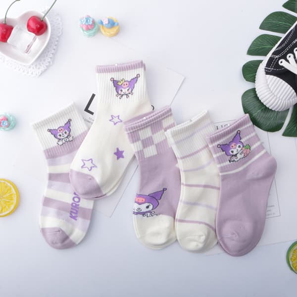 10 par Kuromi børnesokker, 2-4 år