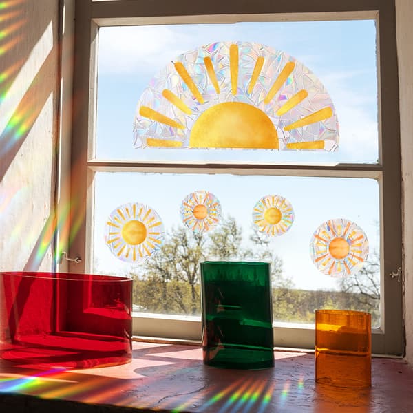 Pilviauringon seinätarra, ikkunatarra, 30*40cm