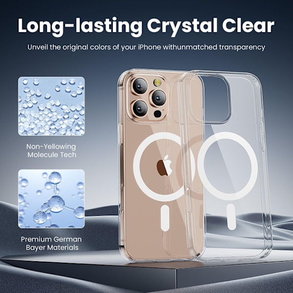 iPhone 16 Pro Max - Skal MagSafe Stötdämpande Transparent Transparent