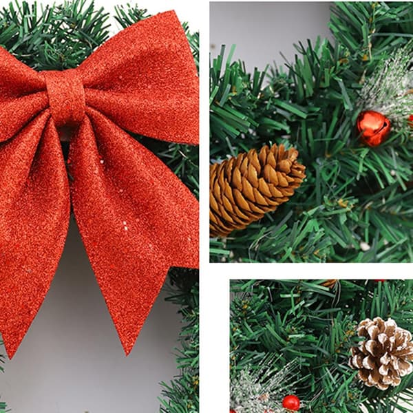 Julekrans, julepynt—30 cm sløyfestil 30CM
