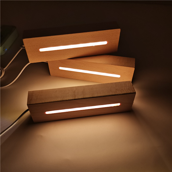 3 stk 3D bøgetræ natlysbase, lysbase, RGB oval natlys